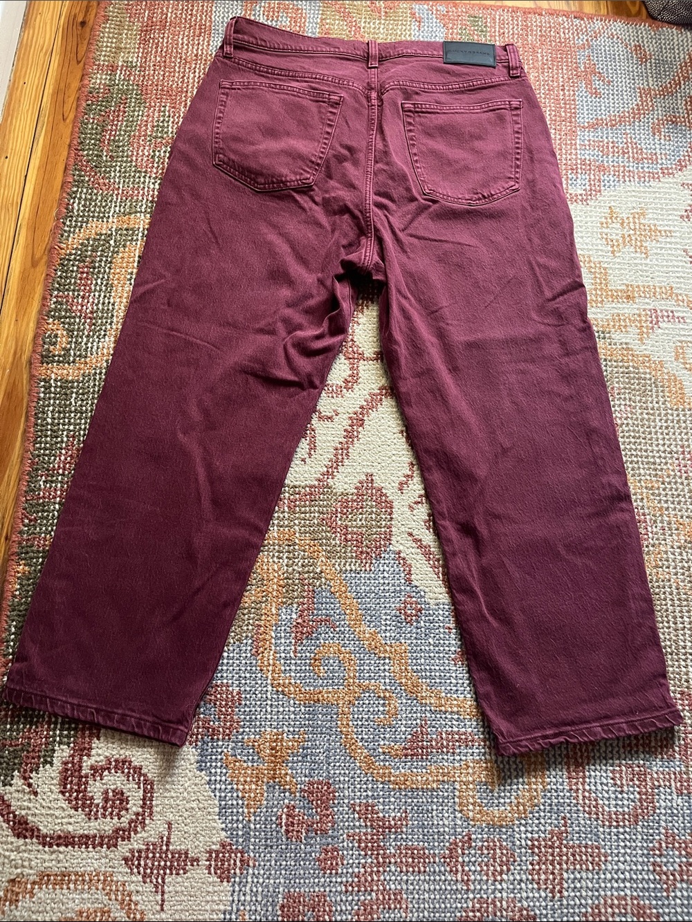 Lucky Brand Burgundy Cropped Jeans 12/31 Button Fly Straight Leg - Picture 7 of 9